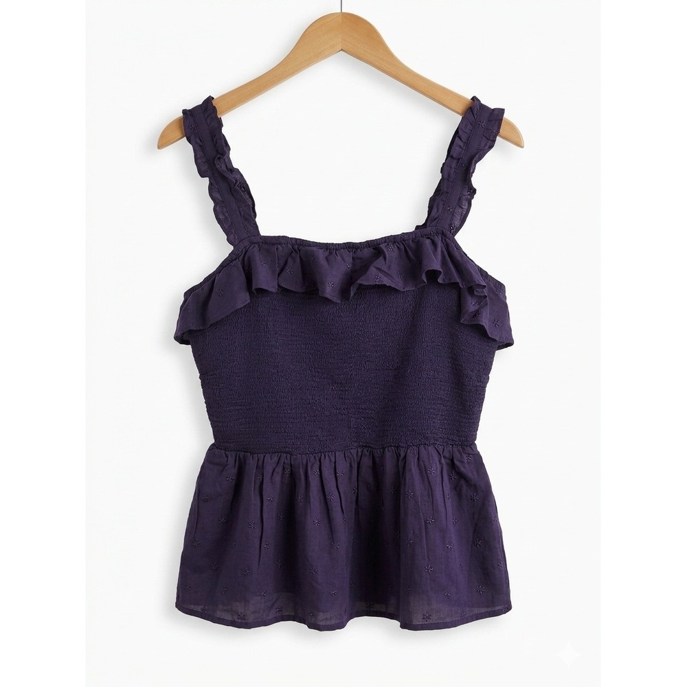 Old Navy Purple Ruffle Peplum Tank Top